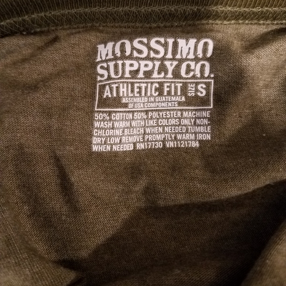 MOSSIMO ATHLETIC FIT ARMY GREEN TSHIRT. MEN'S SIZE SMALL, UNISEX SHIRT. - Picture 6 of 6